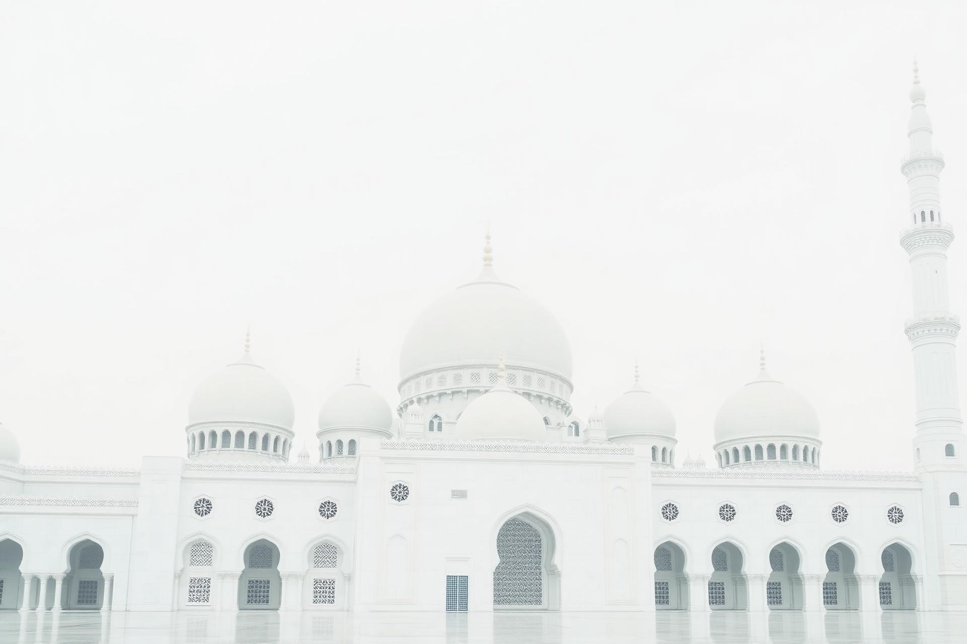Faded white marble mosque